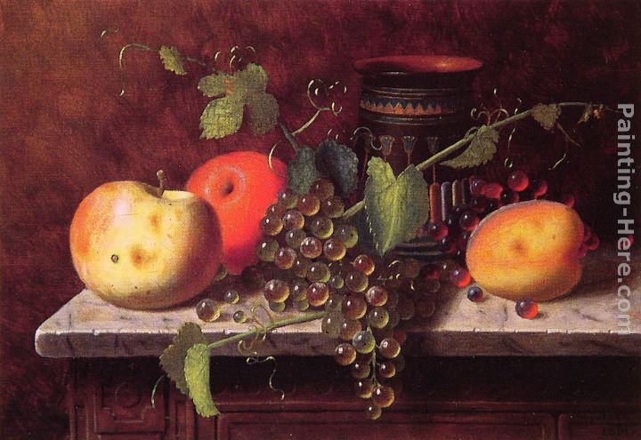 Still Life with Fruit and Vase painting - William Michael Harnett Still Life with Fruit and Vase art painting